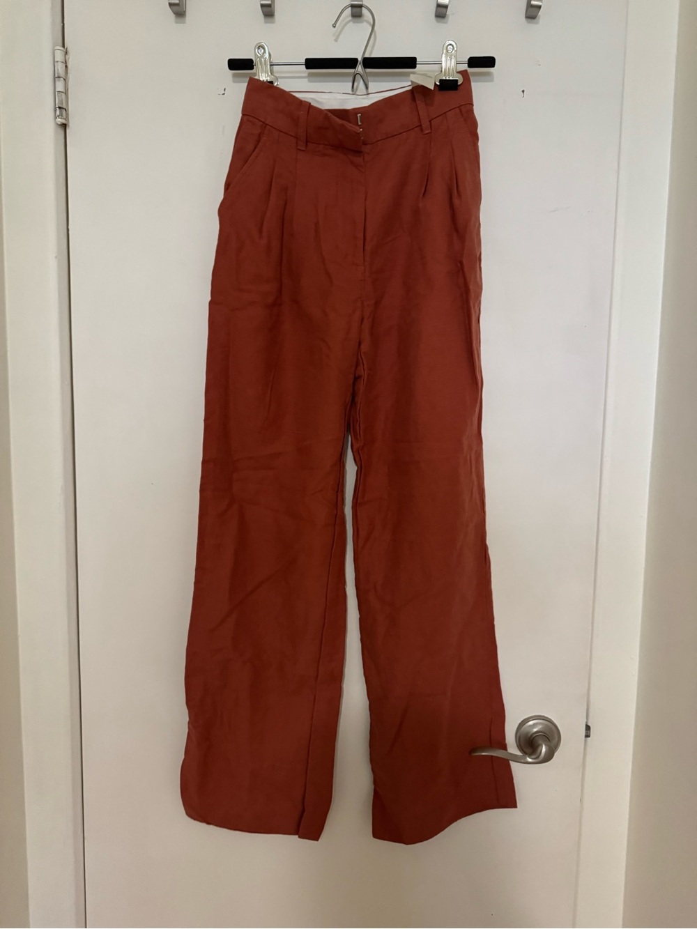 Wilfred Rust-Red Wide Leg Trousers